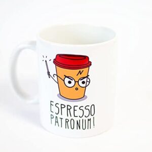Taza de cerámica Espresso Patronum parodia de Harry Potter