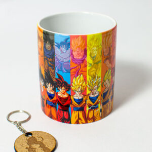 Alternative view of Taza de cerámica Dragon Ball Goku transformaciones con llavero de regalo