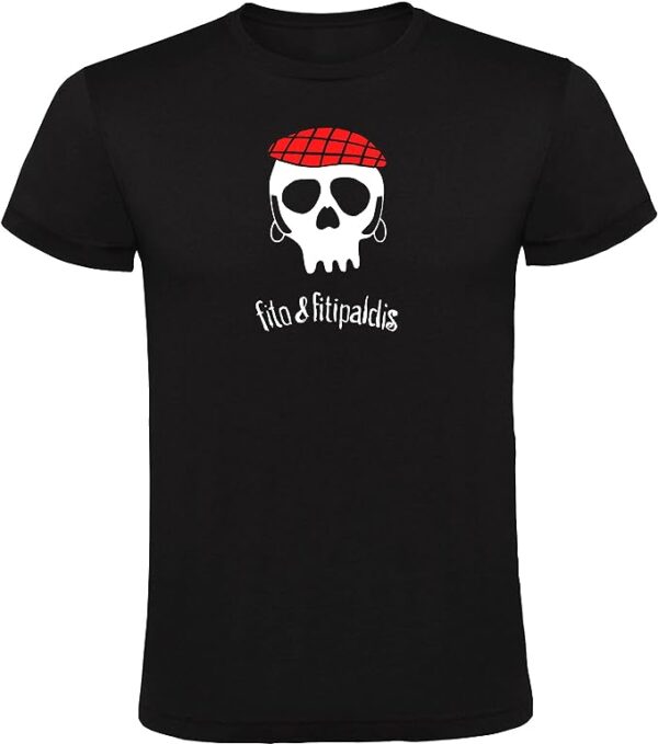 Vista de una camiseta terminada con logo fito y fitipaldis