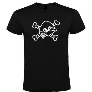 Camiseta con Logotipo Loquillo Negra Manga Corta Unisex Talla S M L XL XXL