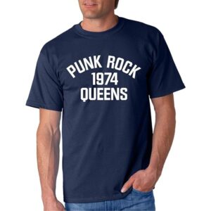 Punk Rock 1974 Queens - Camiseta Manga Corta Azul Marino