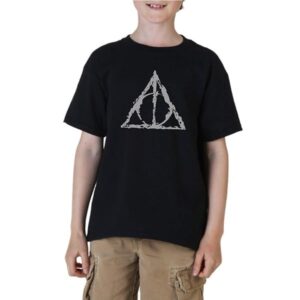 Reliquias de la Muerte - Camiseta Negra niño Manga Corta