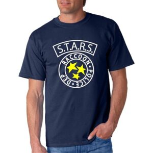 Stars Raccoon Resident Police Department Evil - Camiseta Fruit of The Loom Manga Corta